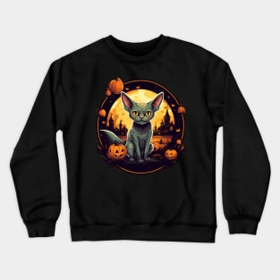 Devon Rex Cat Cat Halloween, Cat Lover Crewneck Sweatshirt